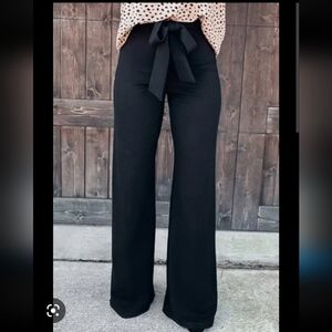 Black High-Waisted Wide-Leg Pants
